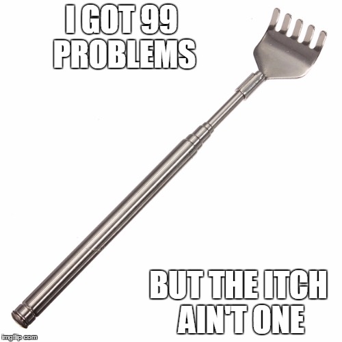 I got 99 problems. But the itch ain't one.