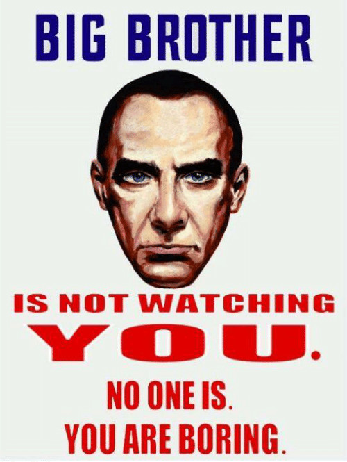 Big Brother is not watching you. No one is, You are boring